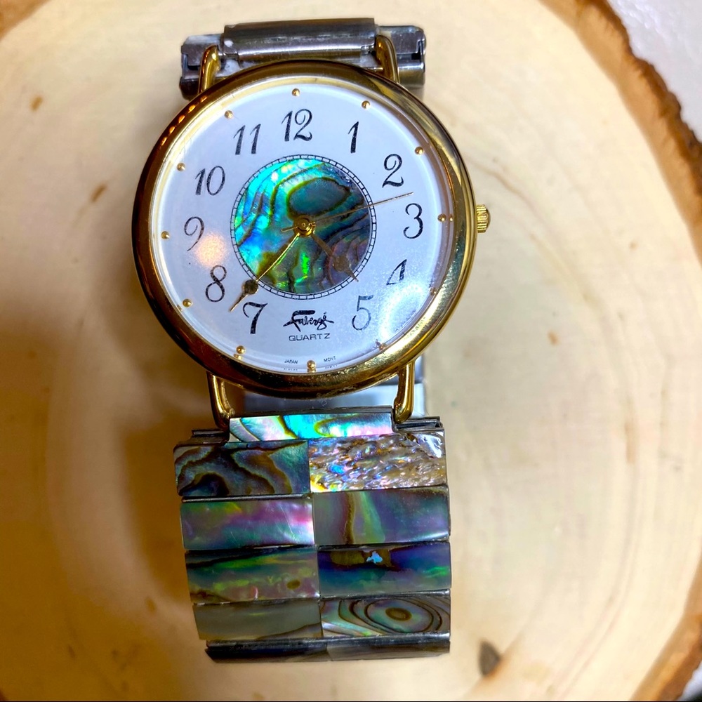 Faberge vintage slip on pearl luster watch